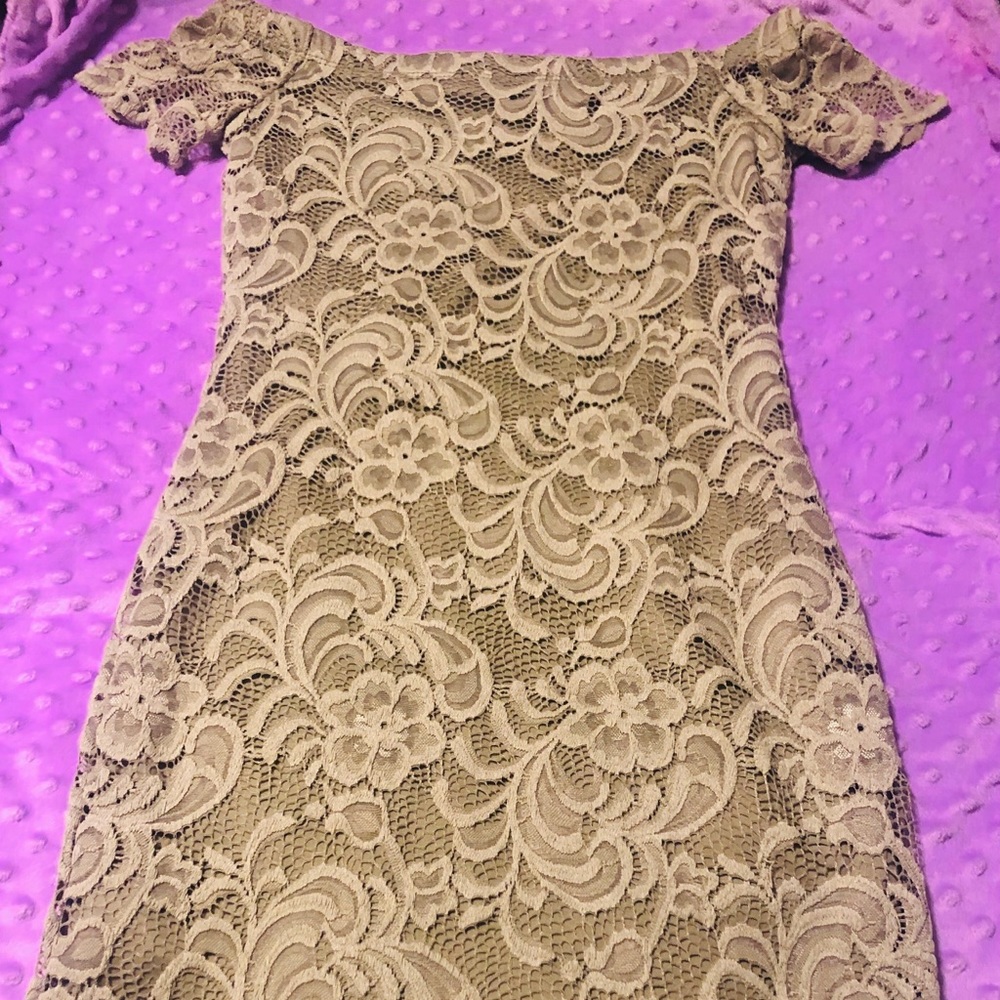 Olive Lace Mini Dress